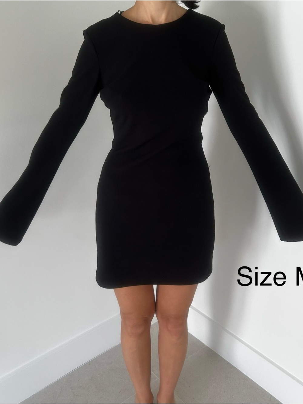 Black Long-Sleeve Mini Dress